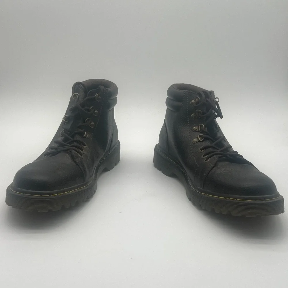 Dr. Martens Kelvins Mid Top Black Leather Boots Men's Size 13 UK 12 EU 47